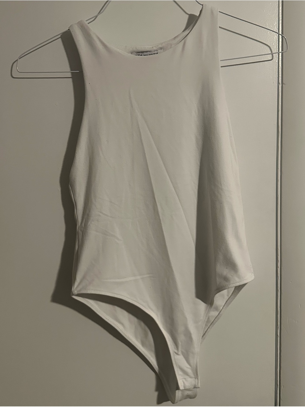 Zara White Sleeveless High-Neck Bodysuit